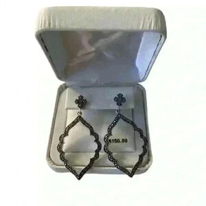 Beautiful earrings  
Fine silver plated marcasite